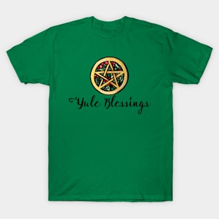 Yule Blessings Pentacle With Pentagram T-Shirt